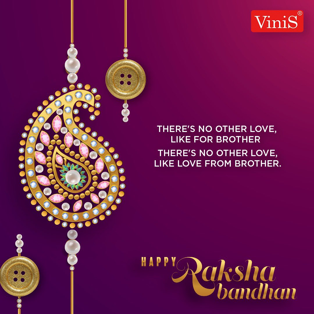 VINIS_7's tweet photo. The Knot of that thread tied to the hand of her brother is a knot of love , care , support , respect &amp; protection. #Vinis Wishes all a Happy Raksha Bandhan.
#rakshabandhanspecial #brothersisterlove #giftsforhim #festival #vinisindia https://t.co/vcybBf6QLM