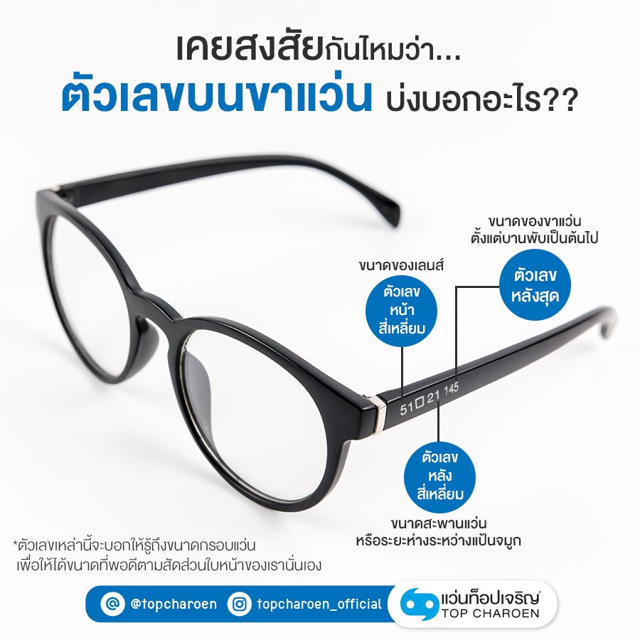 TopCharoenTH's tweet image. สำหรับใครที่กำลังเลือกแว่นให้ตัวเองซักอัน หรือกำลังหาความรู้เกี่ยวกับเรื่องแว่นอยู่ และยังคงสงสัยอยู่ว่า ‘ตัวเลขบนขาแว่น มันบอกอะไรกันนะ!? วันนี้เราจะมาไขข้อสงสัยกันค่ะ!

#ตัวเลขบนขาแว่น #EyeGuide #TopCharoen #บริการดวงตาด้วยดวงใจ