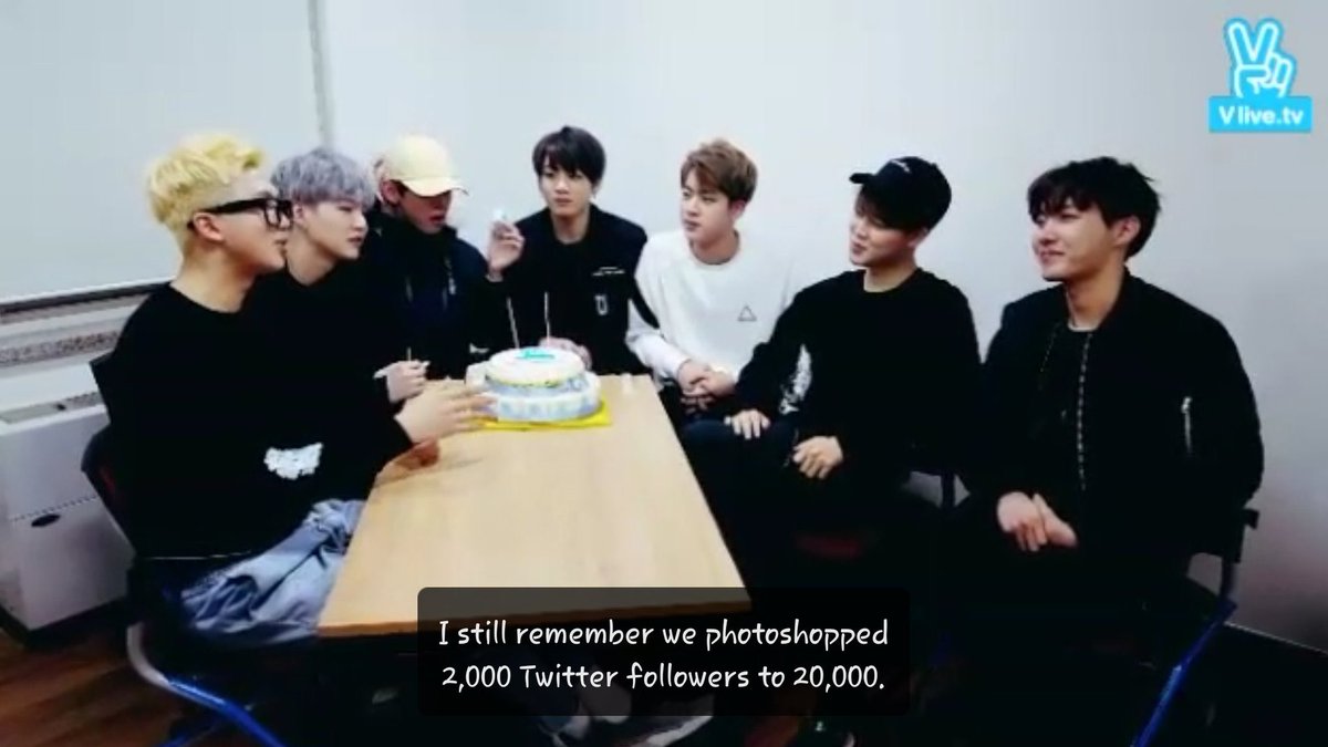 1. Diff SS of  @BTS_twt 2M followers HYYH Pt 2 2. jhope’s 2M Follower edit!3&4. Extra pics: BTS did a VLive celebrating 2M followers and talked abt that photoshop of 2000 to 20,000