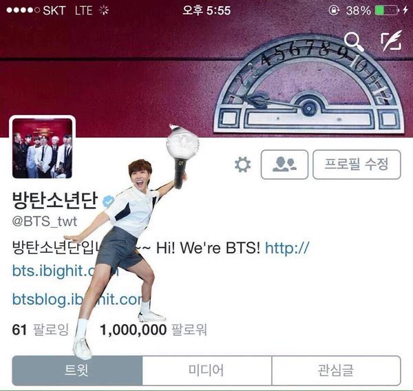 1. Dope layout w concept pics (at 999k!)2.  @BTS_twt hits their first 1M followers (June 22, 2015)3. Hobi posted his first Million Follower Milestone edit4.  @bts_bighit’s Dope layout because i like it