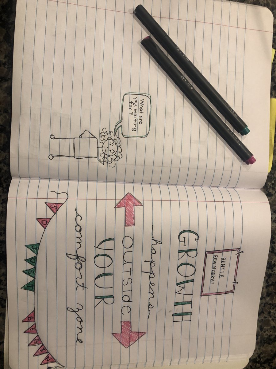 Loved Cynthia Nixon's session on sketching notes!  It can be uncomfortable to start something new, but growth happens outside your comfort zone! #justbegin