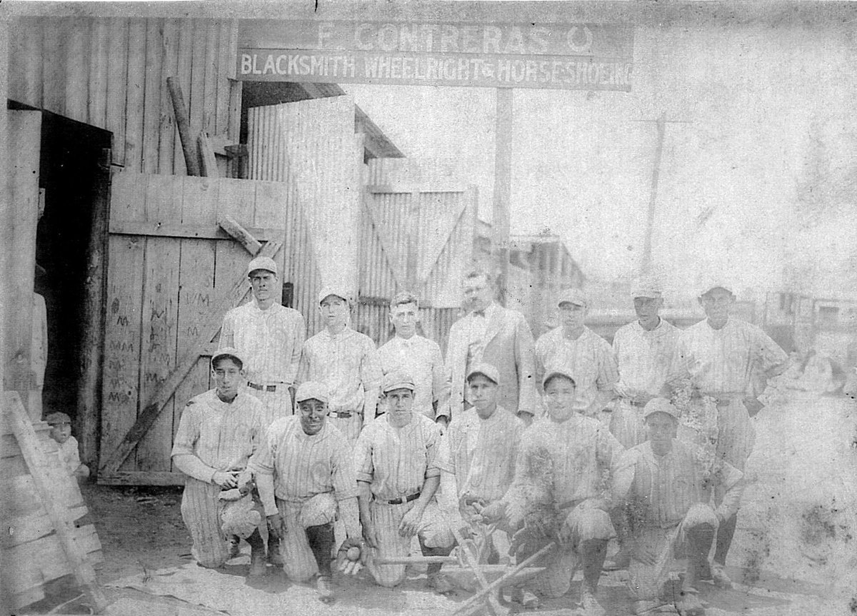 My great grandfather Florencio Contreras also owned a semi-pro baseball team with Mexican American players and he helped refugees from Mexico get settled in Houston. The player in front of him is Isabel Ramos -- a future Korean War soldier and a man who would adopt my mother.