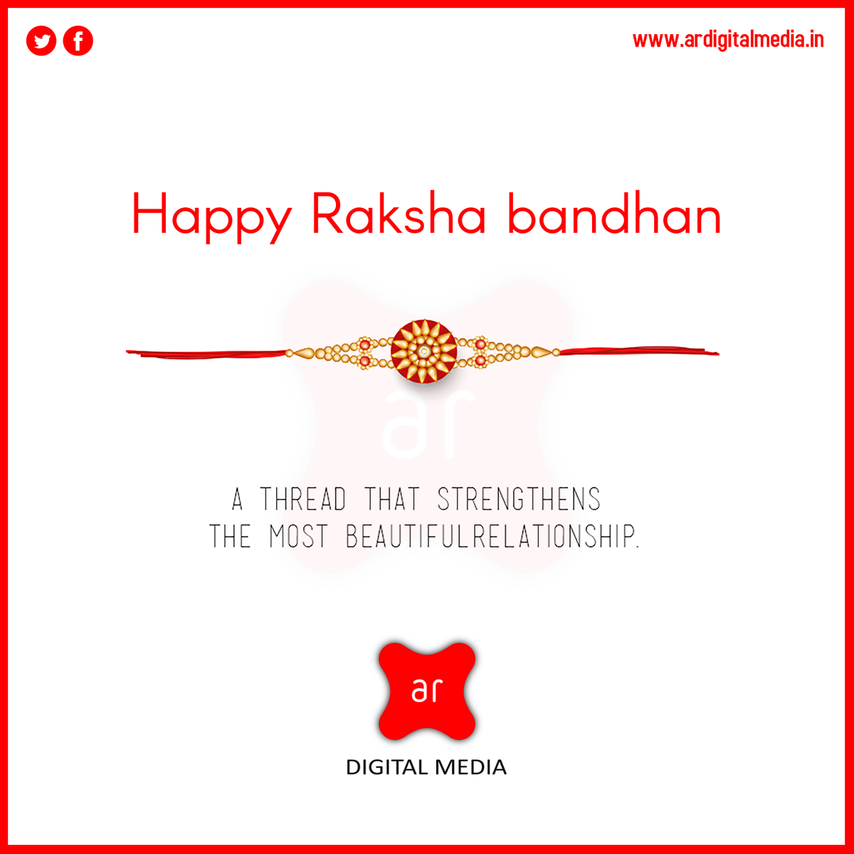 ardigitalmedia's tweet photo. A THREAD THAT STRENGTHENS THE MOST BEAUTIFUL RELATIONSHIP.
Happy Raksha Bandhan
#HappyRakshaBandhan #brandidentity #branding #creativegraphicdesign #digitalmarketing #graphicdesign #marketingstrategy https://t.co/14Nasqg8qE
