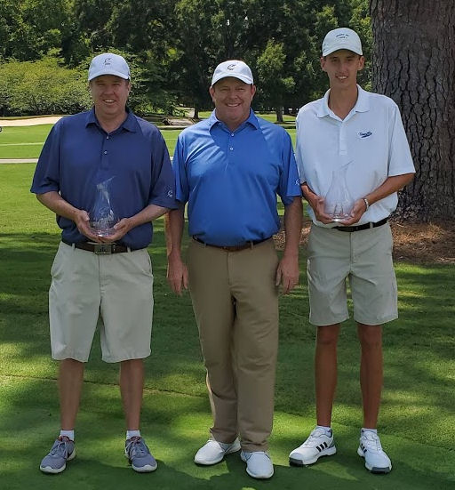 JoeIngram34's tweet photo. Proud of @HoganJIngram this week as he wins the Choo Choo, helps Team GA win the GA/SC Challenge Match and then caps it off with the @CoosaClub Club Championship.  I was even able to bring home some hardware – Players Champion. Thanks to @balbertsonPGA and staff. #helluvaweek https://t.co/Y1TPeCibYd