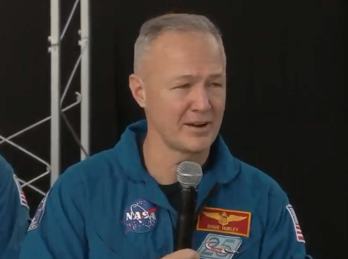 wapodavenport's tweet image. &quot;Five hours ago we were bobbing around in a spacecraft making prank satellite phone calls to whoever we could get ahold of,&quot; Doug Hurley said, in one of the best post-landing quotes ever.