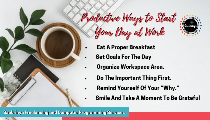 GlorudSuico's tweet photo. Productive Ways To Start Your Day At Work

#beproductive #setgoals #starttoday #organize #smilealways #begrateful #freelancerlife #freelancingtips https://t.co/gAbqbujumF
