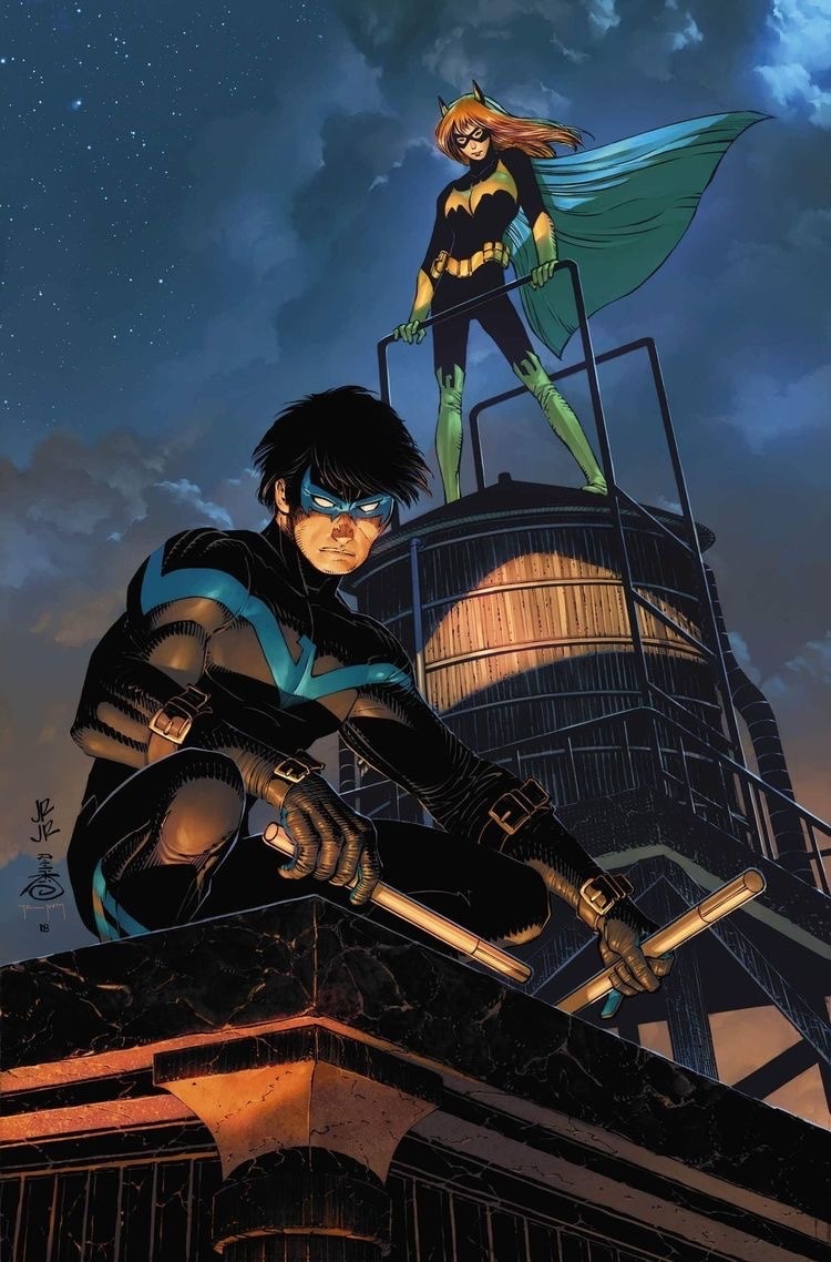 Nightwing and Batgirl by John Romita, Jr. #comicart