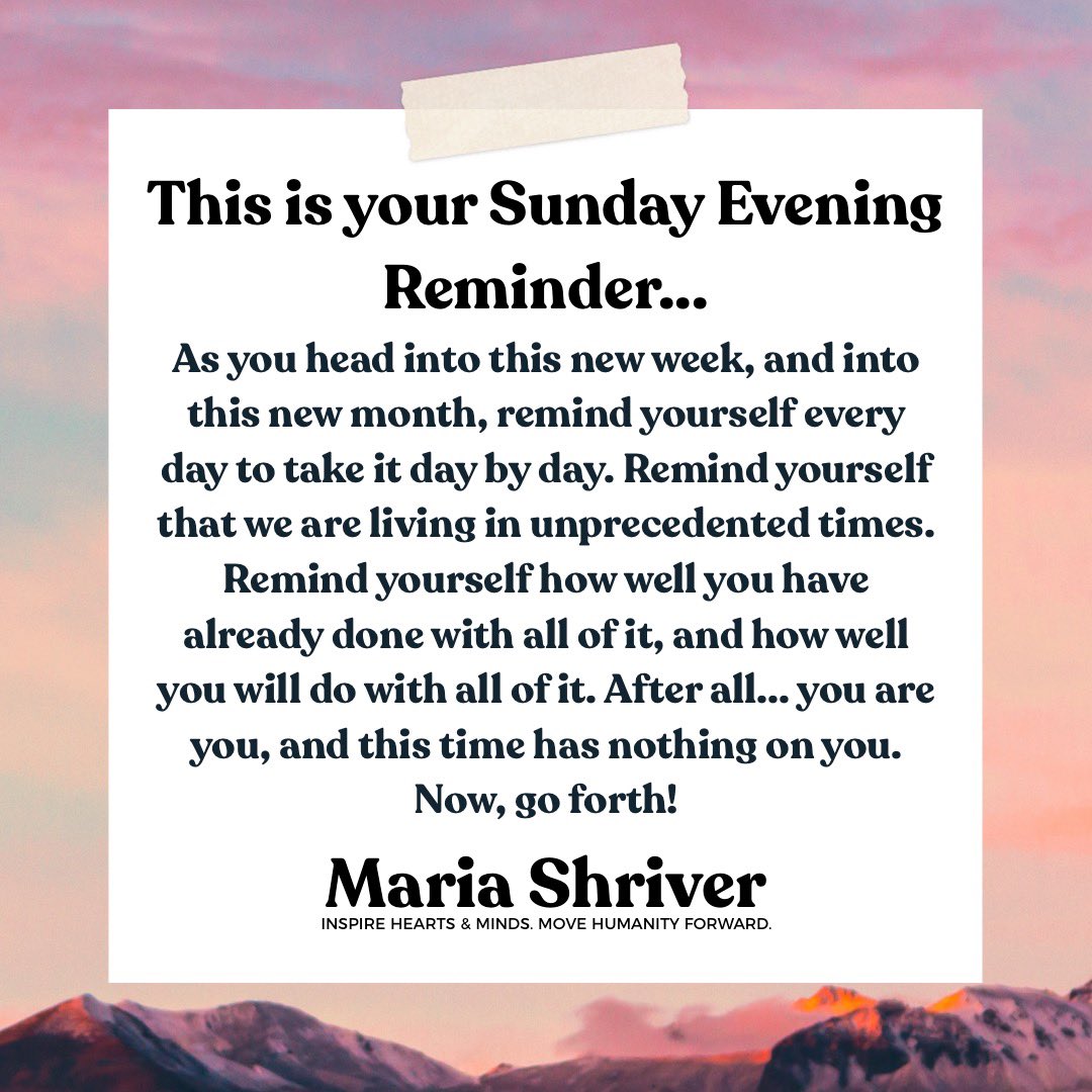 Remember, you’ve got this! Don’t let these times get you down. You are stronger, wiser, bigger, better than this. #sundayeveningreminder