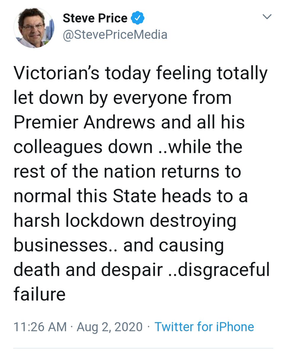 PeterWMurphy1's tweet photo. Dear @theprojecttv, I will no longer watch #TheProjectTV as you provide a platform for #StevePrice. He regularly mocks the need for action on #ClimateChange, insulted NZ PM Ardern &amp; now he's attacking #DanAndrews. His divisive comments during a pandemic are unhelpful &amp; dangerous. https://t.co/MsSmlMZybV