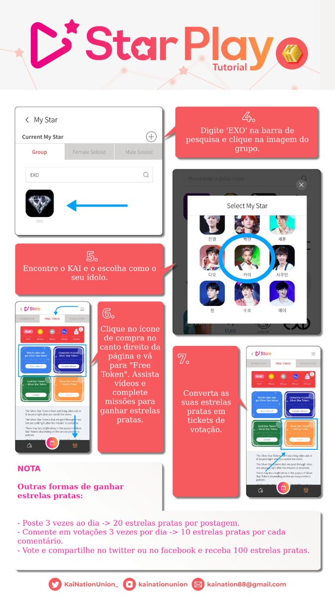 exokaibrasil's tweet image. [📝] #KNU_TUTORIAL: Tutorial do StarPlay em Português. #KAI #카이 #엑소카이

A pré-votação e a votação ao vivo no aplicativo equivalem a 15% dos critérios do The Show, então faça o download do aplicativo e colete os bilhetes de votação para se preparar para o solo do KAI.