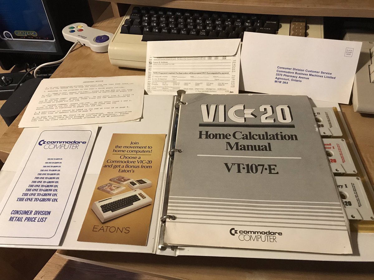 AshtonNorman6's tweet photo. For #CIBSunday Hereโs some home productivity software for the #Commodre #VIC20 along with some brochures #RETROGAMING #RetroComputing https://t.co/e3CyYjiz8q