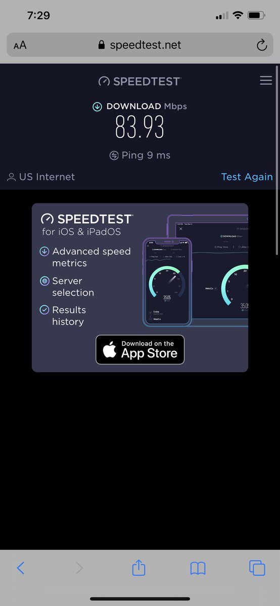 61DeuceMedia's tweet photo. iPhone WiFi speed test https://t.co/6RLCOwyrbj