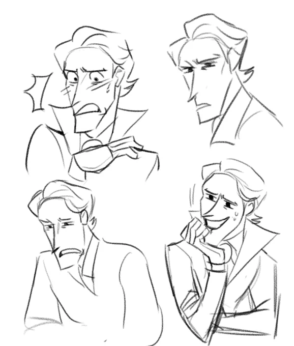 warmups from this morning bc sometimes u wanna draw ur irrelevant oc making funny faces 