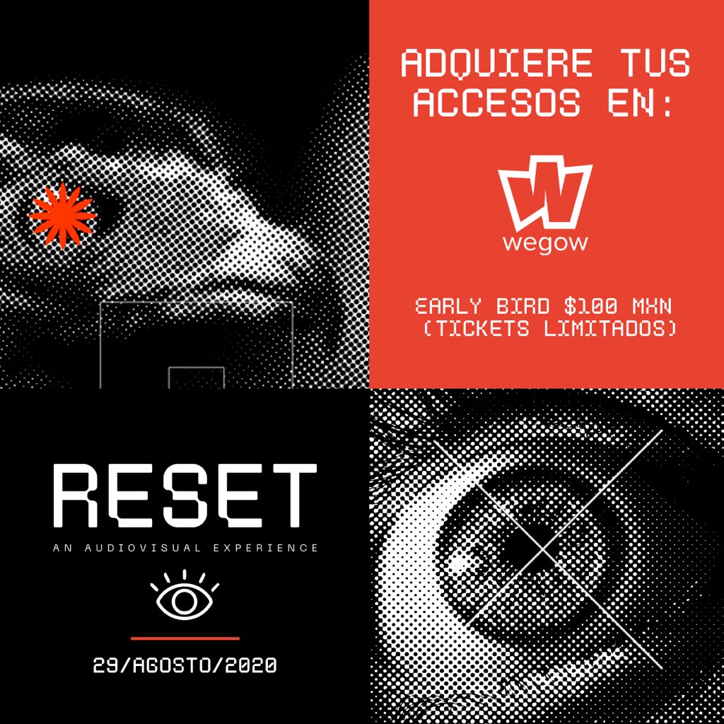 MarcoFace's tweet image. Listos para RESET #AnAudioVisualExperience Transmisión 29|08|20 Tickets: bit.ly/30gBfWB