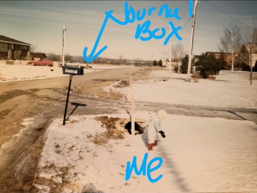 It's a mailbox. Newspapers used to give them out to promote their paper. We had one at the end of our driveway. More for rural/semi rural houses in the middle of nowhere with a long walk to the door. We lived in an undeveloped area of Kanata.  https://twitter.com/NoJayD30/status/1289856393684557825