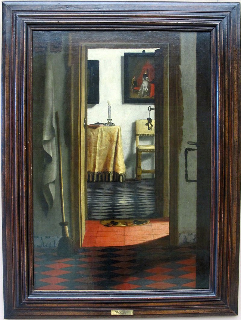 Incredibly evocative work by Samuel van Hoogstraten, born on this day in 1627. A kind of domestic still life. Nothing &amp; everything.