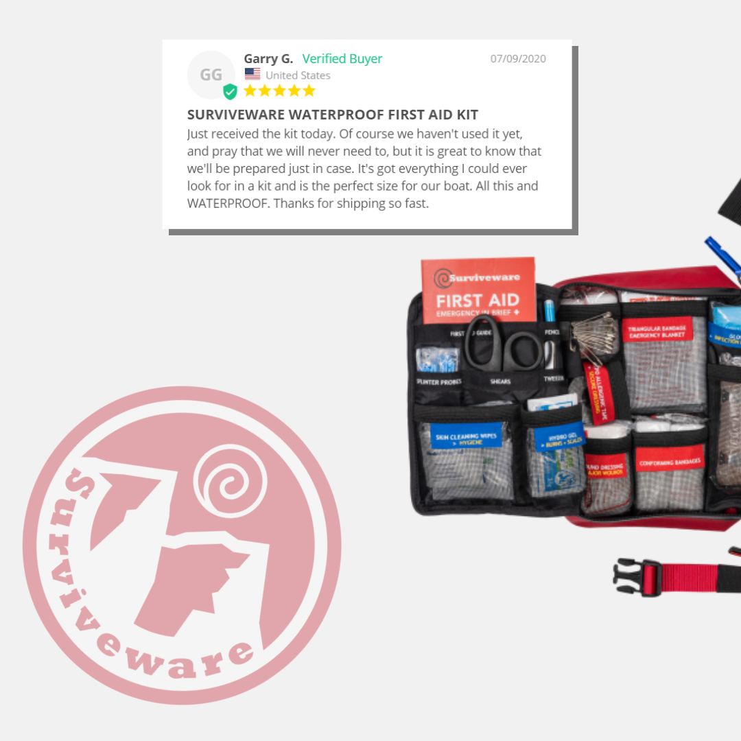 surviveware's tweet photo. Folks are raving about the Surviveware Waterproof First Aid Kit. Swipe to read some customer reviews ➡️⁠

Get this kit today 👉 https://t.co/NhQrStT9qz

 #surviveware #waterproofkit https://t.co/ywFTDFRciL