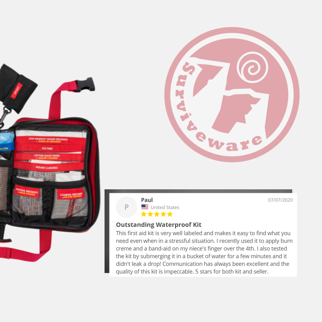 surviveware's tweet photo. Folks are raving about the Surviveware Waterproof First Aid Kit. Swipe to read some customer reviews ➡️⁠

Get this kit today 👉 https://t.co/NhQrStT9qz

 #surviveware #waterproofkit https://t.co/ywFTDFRciL