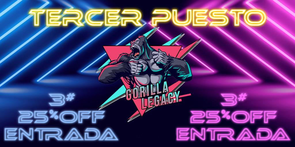 Felicitaciones <a href="/gorilla_legacy/">Gorilla Legacy</a> por el 3er lugar y la obtención de un 25% de descuento para una edición paga.
#ClashRoyale