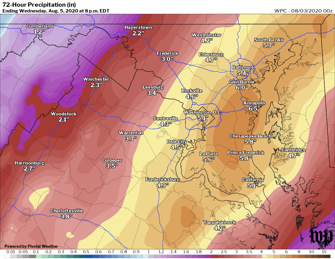 NWS has INCREASED our rain forecast to 4-6" along I-95 corridor, 2-4&q...