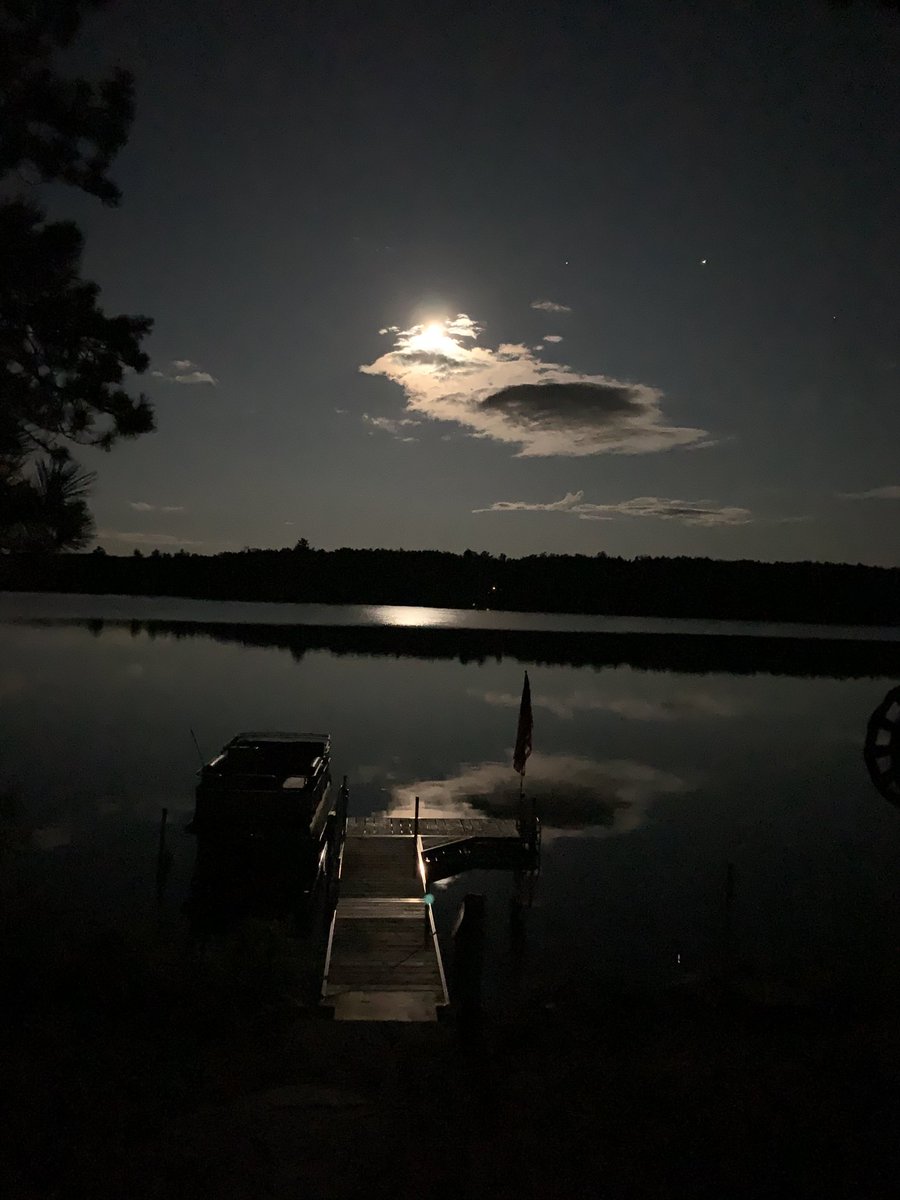 Peaceful full moon over East Crooked Lake.  #godscountry