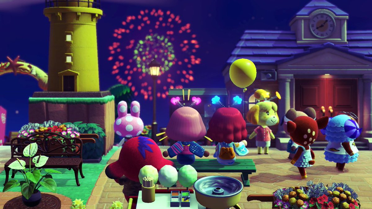 Dj Li Ya 誤字再掲載 時間の合った 夜中のあつ森 メンバーで花火大会してきました 置き花火は沢山置いても映えず爆笑 今夜も楽しかった 今度はみんなでやりたい どうぶつの森 Animalcrossing Acnh Nintendoswitch リカルド