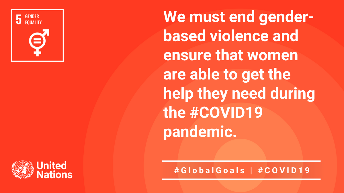 During the #COVID19 lockdown, violence against women has escalated. If we are to build strong and healthy societies, the rights of women and girls must be protected. Learn why Goal 5 matters now more than ever: ow.ly/v6Ad50AMzsi v @GlobalGoalsUN #GlobalGoals