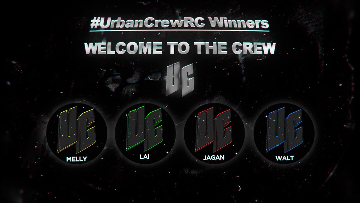 Necca's tweet photo. Welcome the first four #UrbanCrewRC winners to the crew!
🎮 - @Mellyz_
🎮 - @LaiSniping
🎮 - @fuckjagan
🎮 - @1080s
Thank you to everyone who participated as a player! The rest of the results are on the way soon 👀 https://t.co/bP4xLn9ntf