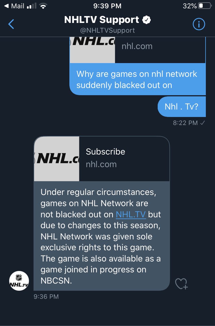 nhl tv support