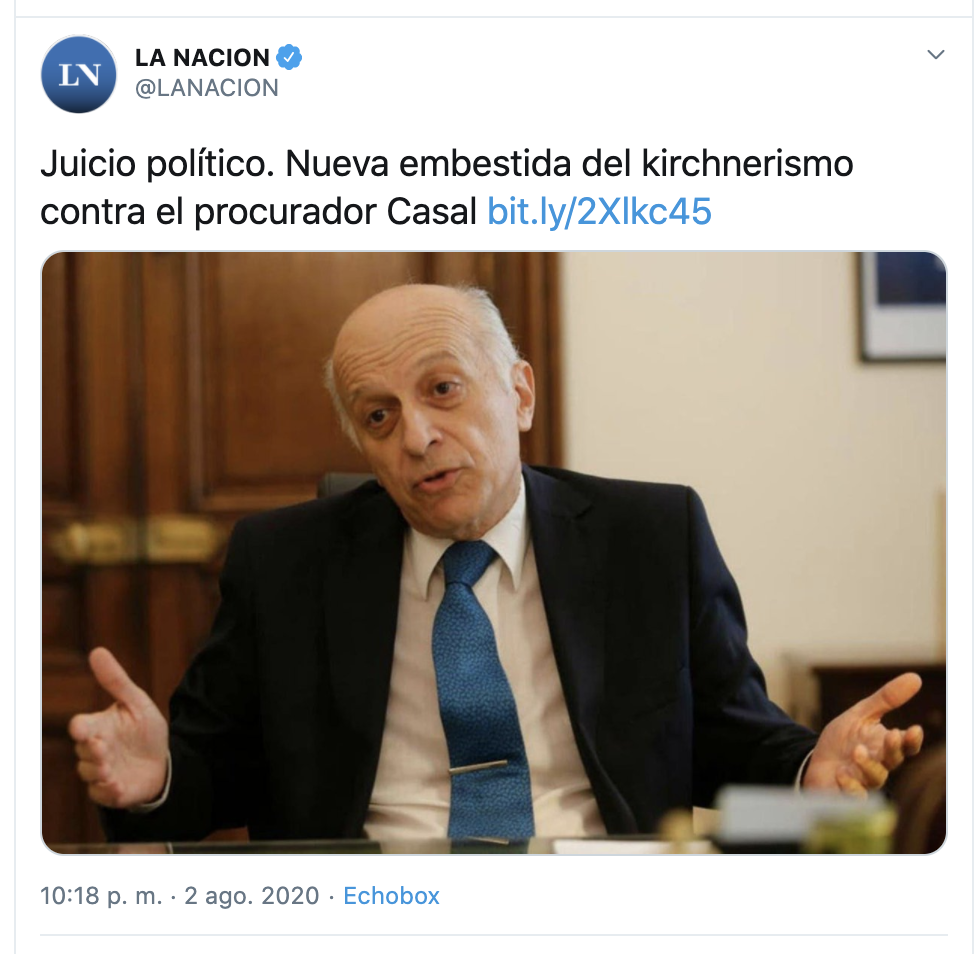 No es lo mismo ser una brutal Procuradora que garantiza la impunidad, que ser un inocente Procurador que sufre una embestida.

Acá no entiende el que no quiere...