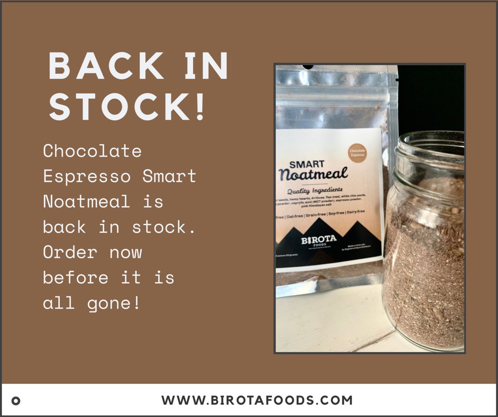 Our Chocolate Espresso Smart Noatmeal is back in stock!!