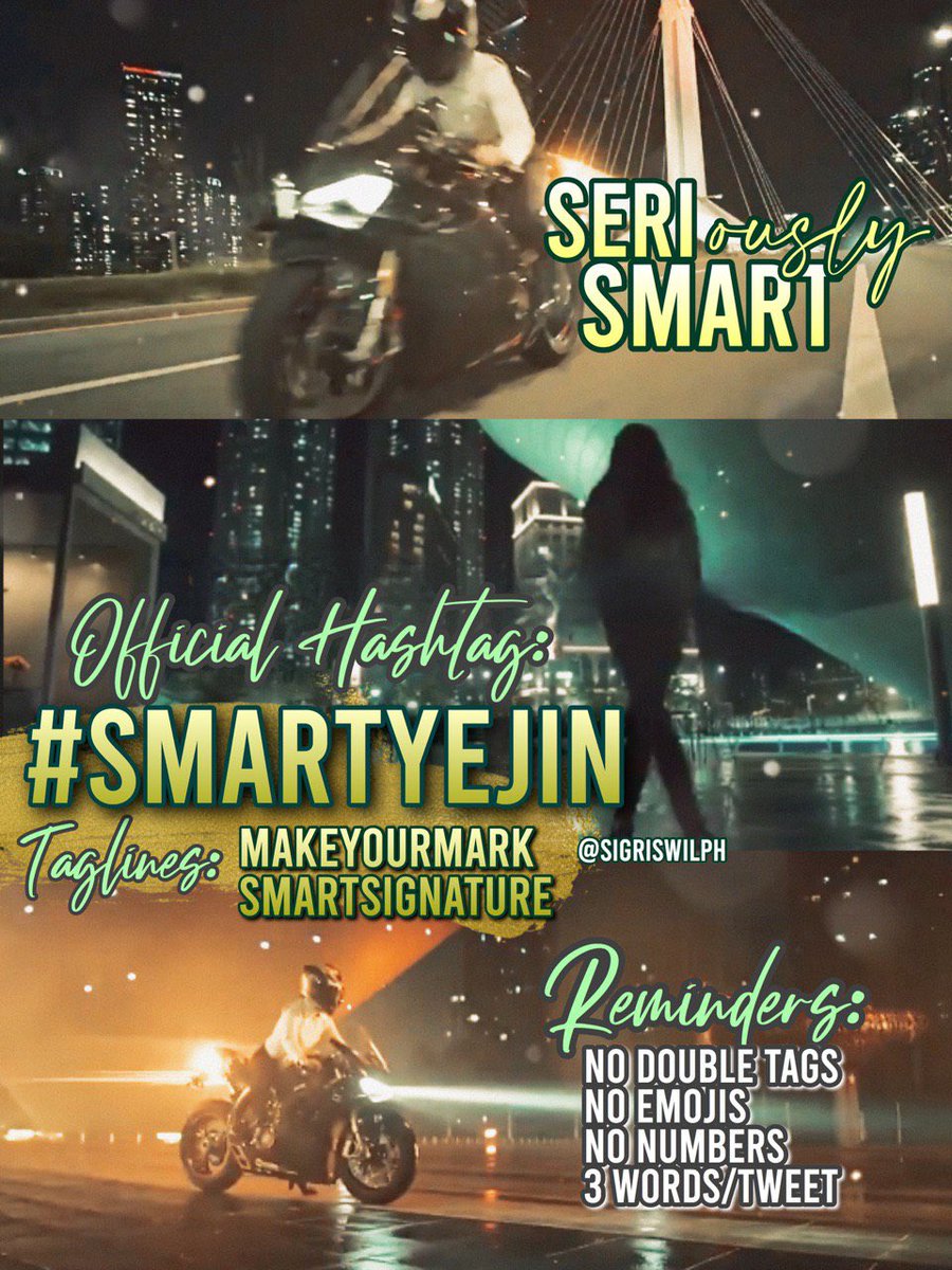 sigriswilph's tweet photo. YEJIN'S SMART CF RELEASE TODAY!!! 

Our HT and Taglines for today: 

#SmartYejin 
MakeYourMark 
SmartSignature 

COPY, PASTE and include it in your tweets. Tweets from users with private accounts are not counted, please switch your account to public. Happy tweeting! https://t.co/n2ka7T8KKA
