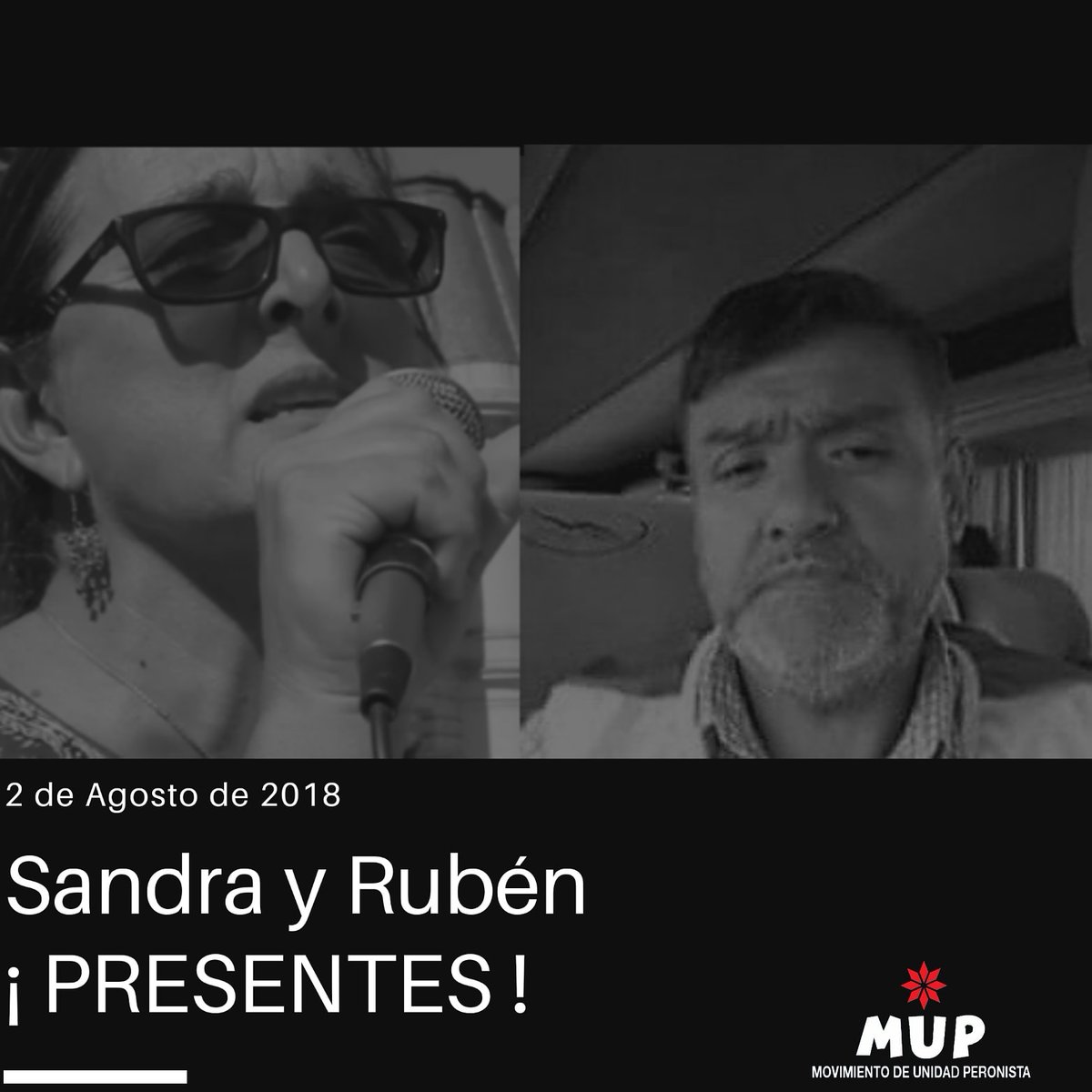 MoronMup's tweet photo. Sandra y Rubén
¡ Presentes !

A dos años de la trágica explosión que se llevó la vida de Sandra y Rubén, dejando expuesta la falta de respuesta del estado durante la gestión de la ex gobernadora María Eugenia Vidal. 

#SandraYRubenPresentes 
#MovimientoDeUnidadPeronista https://t.co/XyqMF9ziCW