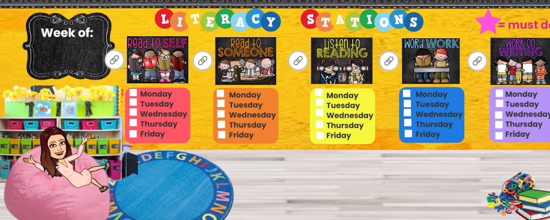 Check it out! My virtual literacy stations are all set up &amp; ready to go with <a href="/Seesaw/">Seesaw</a> ! All I will need to do is change out new <a href="/letterland/">Letterland</a>  material weekly, check work &amp; interact with my students on @Flipgrid . 😆 #HawksSoar #ELA 

app.seesaw.me/pages/shared_a…