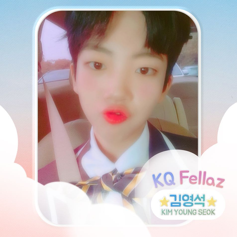 introduced in November 30, 2018 on instagramname: kim youngseokbirthday: may 21, 2003position: vocalhobby: listening to old songshe joined under nineteen!! u guys should check it outbut kq removed him from their ig, hes not in the fellaz anymore