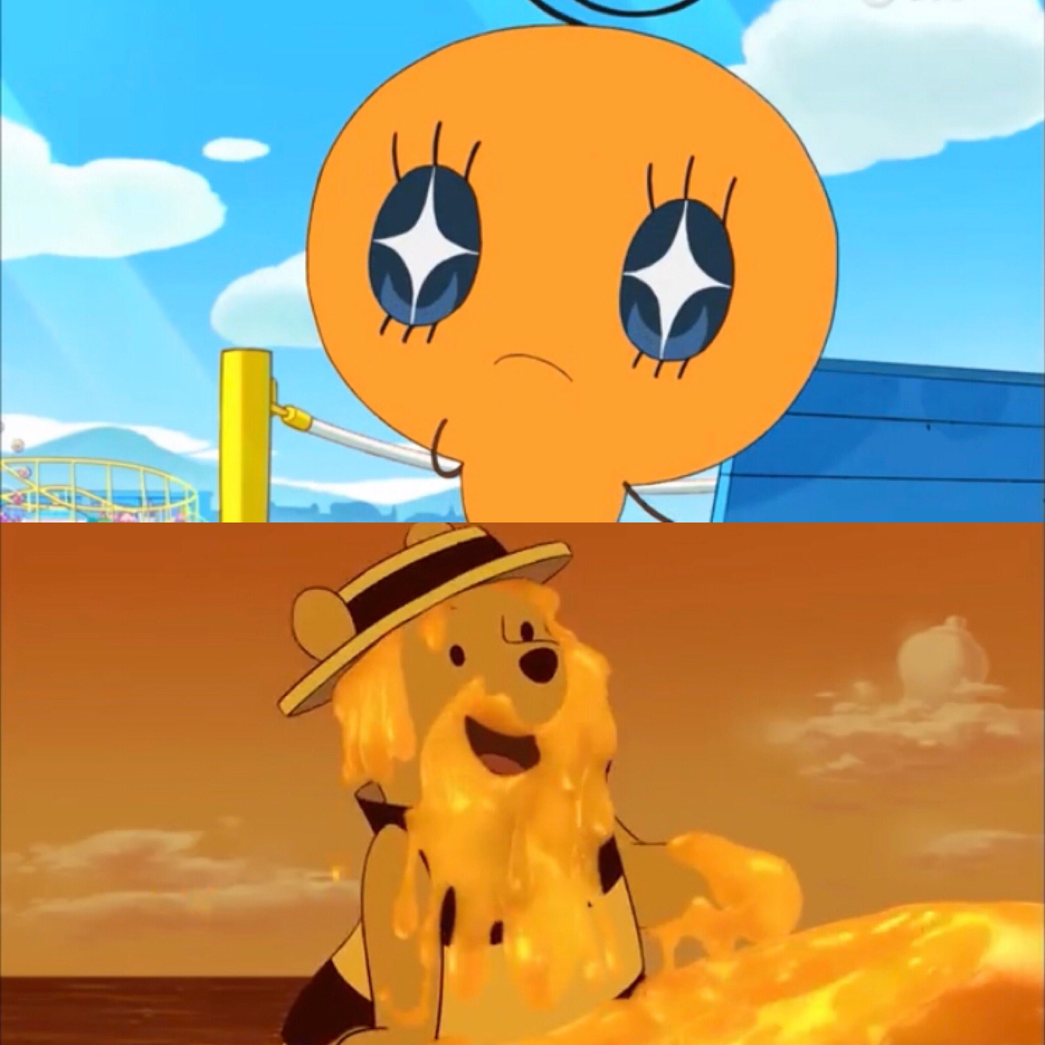 アニメで繋がる絆 竜とそばかすの姫 Go Go たまごっち 48話 8月3日は はちみつの日 だよ 特に ディズニーの人気キャラクター くまのプーさん ははちみつが大好物 それを学んだめめっちは 只今検討中 はちみつの日 たまごっち めめっち