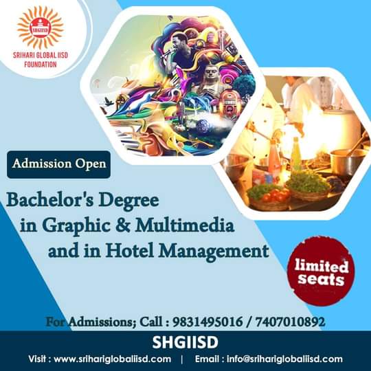 shgiisd's tweet photo. ADMISSION OPEN in Bachelor Degree in Graphic and Multimedia and in Hotel Management 
Call : 7407010892. / 9831495016
#GraphicDesigners
#HotelManagement
#SHGIISD
#BVoc #GraphicMultimedia
#IISDEduWorld #IISD
#TISS
#TISSSVE https://t.co/xNqofMHUap
