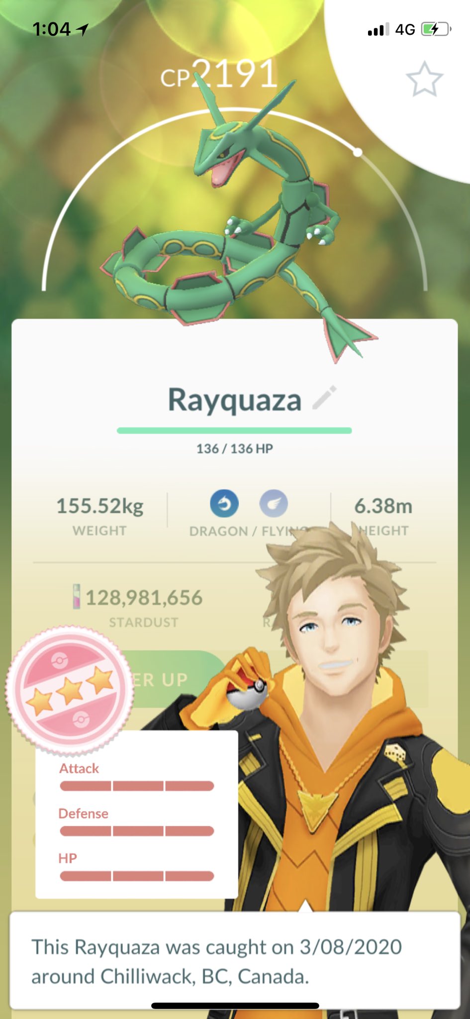 Odds of shiny hundo nyc background rayquaza? : r/pokemongo