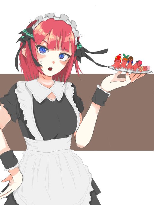 あさんがTwitterに投稿した中野二乃(五等分の花嫁)のイラスト。