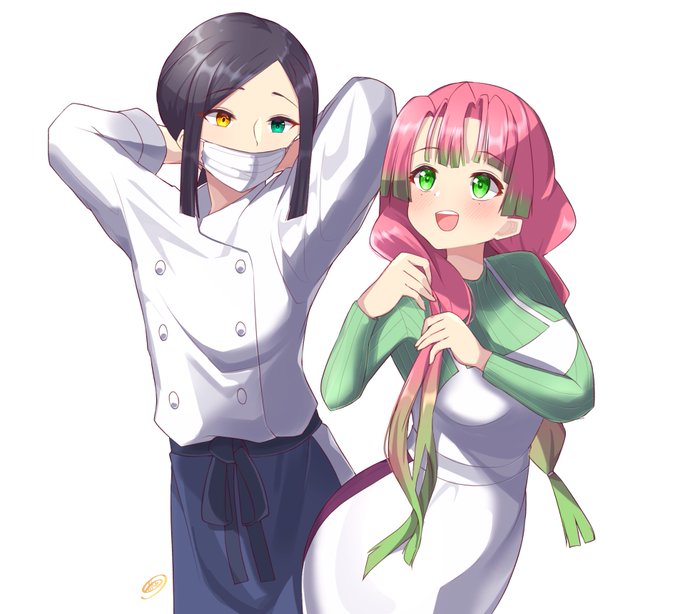 TAkE ✪ 絵描き٩( ᐛ )وさんがTwitterに投稿した甘露寺蜜璃(鬼滅の刃)のイラスト。