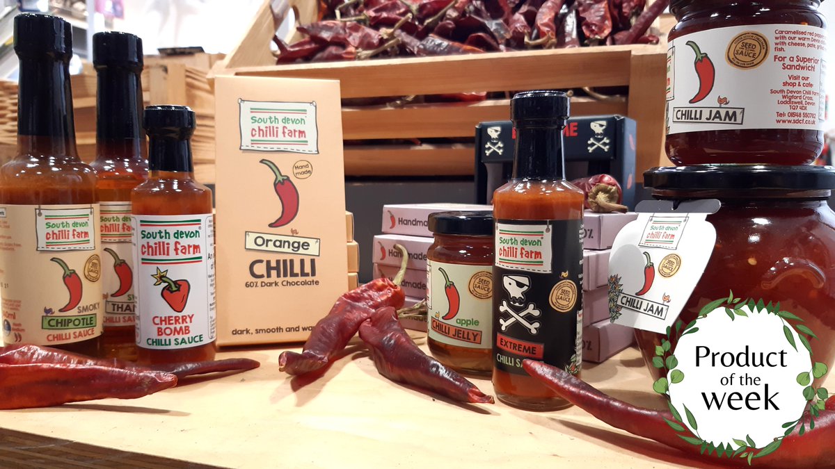 Good morning! This week's #ProductOfTheWeek is the spicy loveliness from South Devon Chilli Farm🌶️🌶️🌶️

From chocolate to jam, Thai-style sweet sauce to nuclear-level blow-your-head-off hot sauce, these guys have got something for everyone.

Get 10% off in store🙂

<a href="/SDCF_CO_UK/">SDCF</a>
