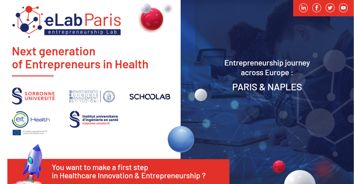 📢 Open to all European students👨🏼‍🎓👩🏻‍🎓 💡💻 e-Lab Paris offers courses & workshops starting with online module « Intro to Entrepreneurship in Healthcare ». Follow at your own pace until 24/09 🏖📚 👉 bit.ly/3goQNgD