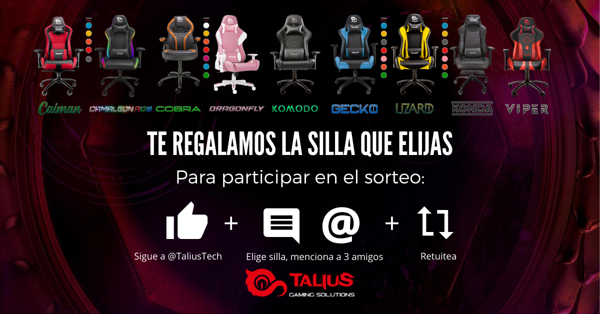 taliustech's tweet photo. 😮¡TE REGALAMOS LA SILLA QUE TÚ ELIJAS!😮 🔥¡SORTEO!🔥

👉 Para participar:

✅ RESPONDE a este tuit indicando cuál es tu preferida.
✅ MENCIONA a 3 amig@s para que también puedan participar.
✅ RT+SIGUE A @taliustech

¡Participa! 

Bases legales:  https://t.co/9iOZUHgMsh https://t.co/EgfHVTrNnp
