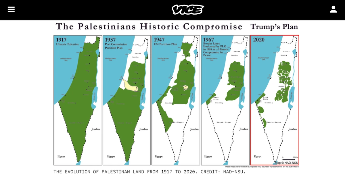 Shockingly misleading from  @Vice, spreading these infamous dishonest maps of "Palestinian land".