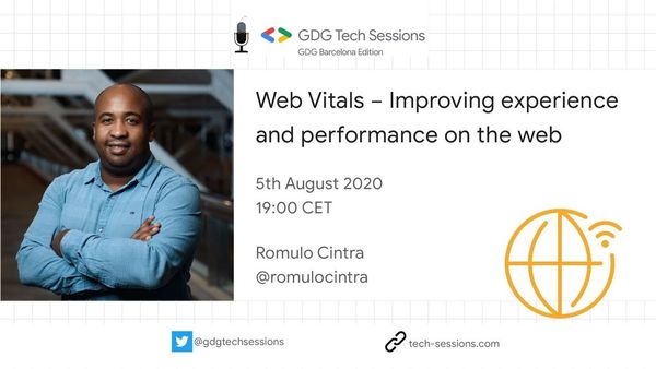 GDGBarcelona's tweet image. 📣 Second edition of GDG Tech Sessions!
 
Romulo Cintra (@romulocintra) will introduce @GDGBarcelona presenting about Web Vitals:  Improving experience and performance on the web!
 
RSVP now 👉 ow.ly/ECiA50AOUxT or ow.ly/PpHH50AOUxU
#GDG #GDGTechSessions #WebVitals