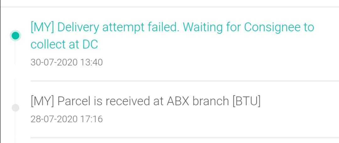 mr_czo's tweet photo. satu pembohongan yang amat nyata... why u lie #abxexpress #abxmalaysia ? why? U never tried to deliver, you forced people to self collect within 3 days otherwise you'll return it to sender. Kepala buuuudak kecik lah https://t.co/ga18I14tls
