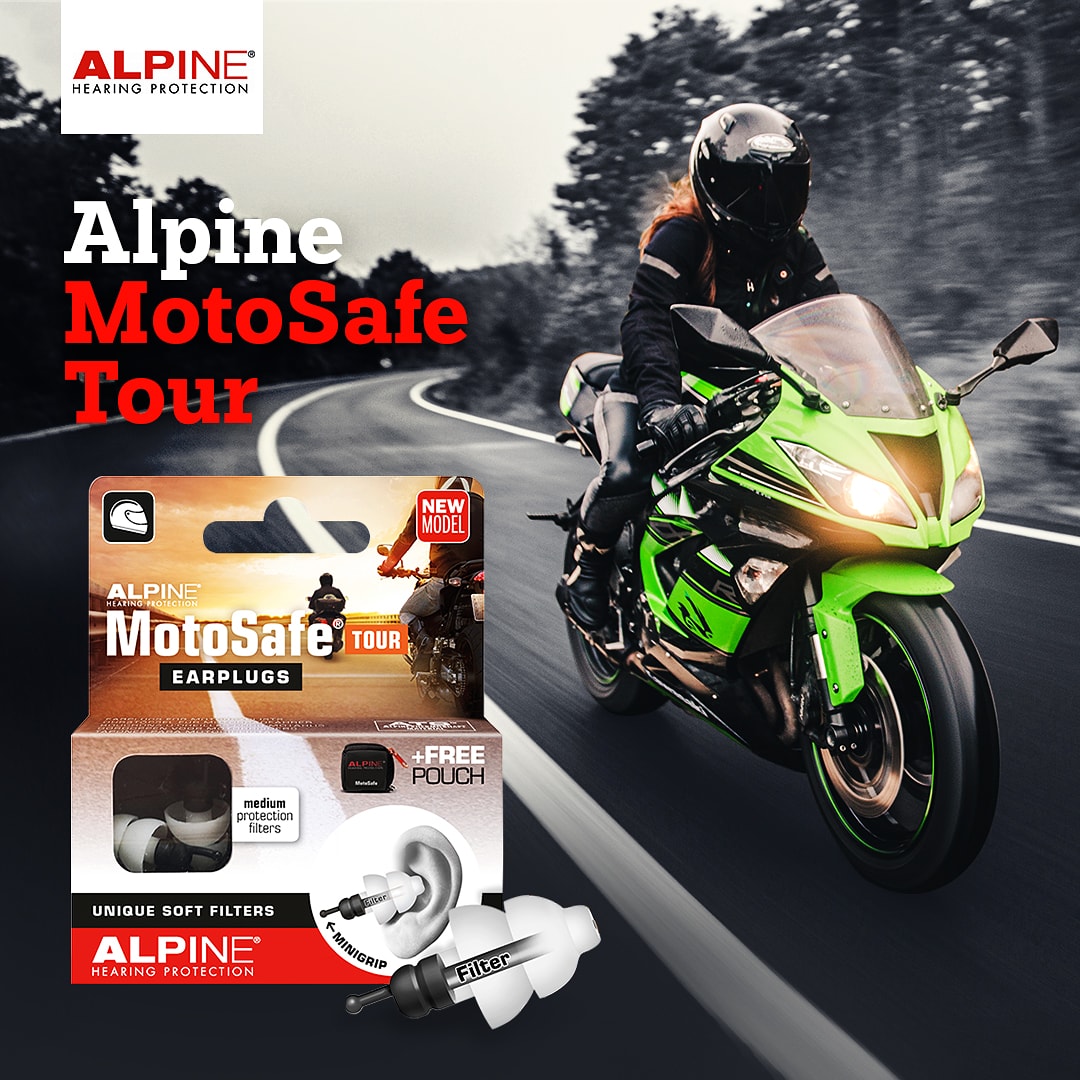 Prevents hearing damage while ... Alpine MotoSafe Tour Ear Plugs