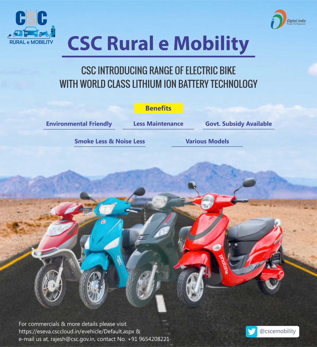 ashi_apple's tweet photo. CSC Rural e Mobility !

@CSCegov_ @cscharyana come step forward for Green , Clean and eco-Friendly business model https://t.co/PieFIAQssh