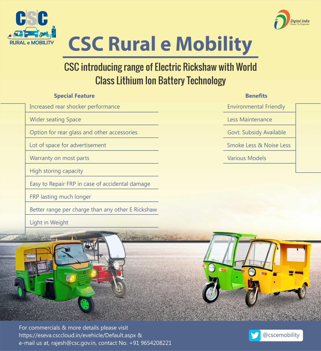 ashi_apple's tweet photo. CSC Rural e Mobility !

@CSCegov_ @cscharyana come step forward for Green , Clean and eco-Friendly business model https://t.co/PieFIAQssh