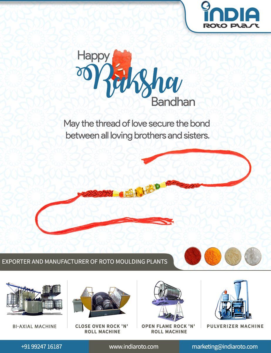 IndiaRoto's tweet photo. Rakshabandhan is here bringing us all together, remembering the great old times. It is time to celebrate togetherness. Happy Rakhi!
#rakshabandhan #happyrakshabandhan2020 #indiaroto https://t.co/AIFxwxgv7O